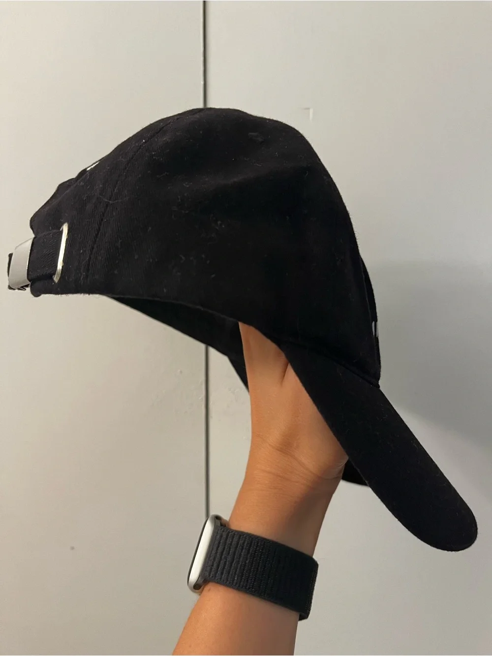Anine Bing Black Cap with White Logo Embroidery